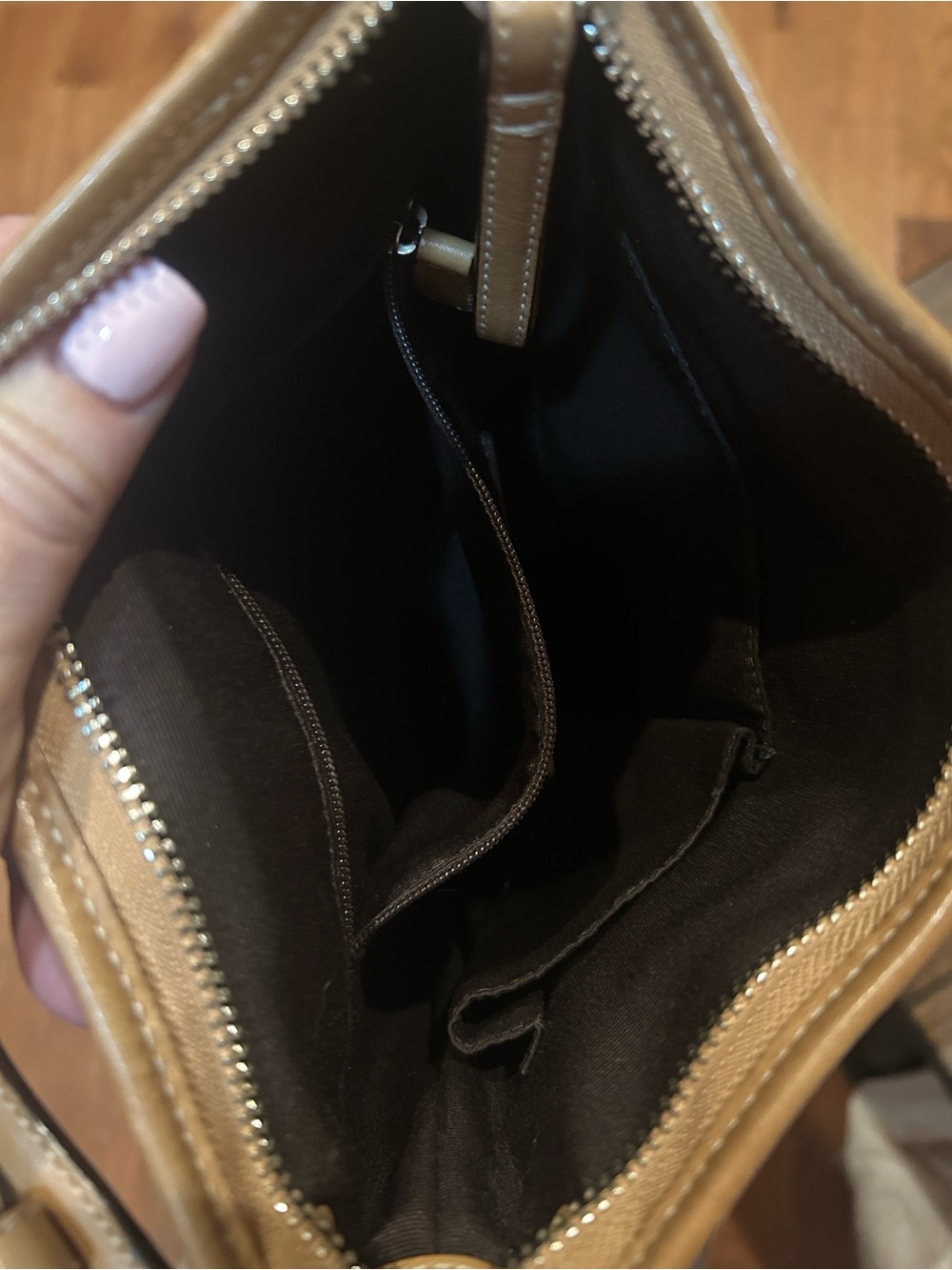 Coach Brown Signature Canvas Shoulder Bag with Leather Trim - Picture 5 of 5